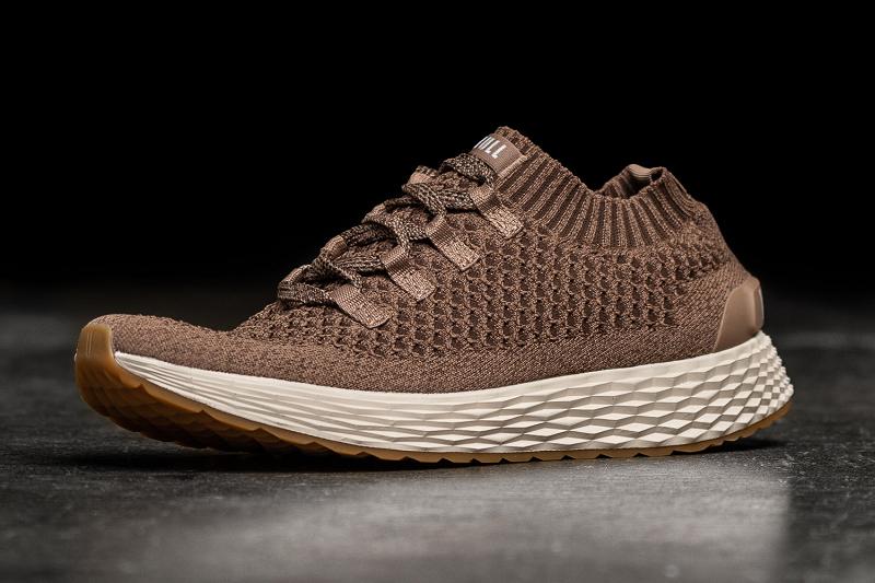 Men's Nobull Espresso Knit Running Shoes Brown | SG Z1980U